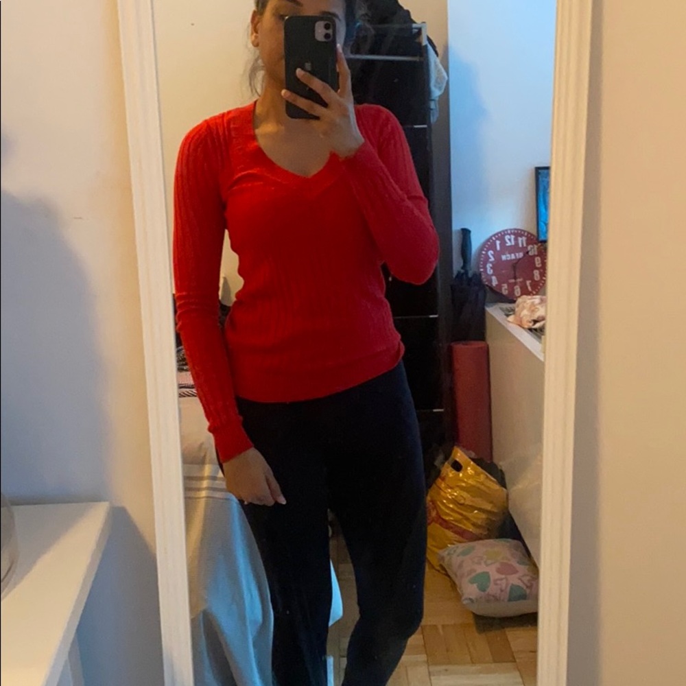 Red sweater from express